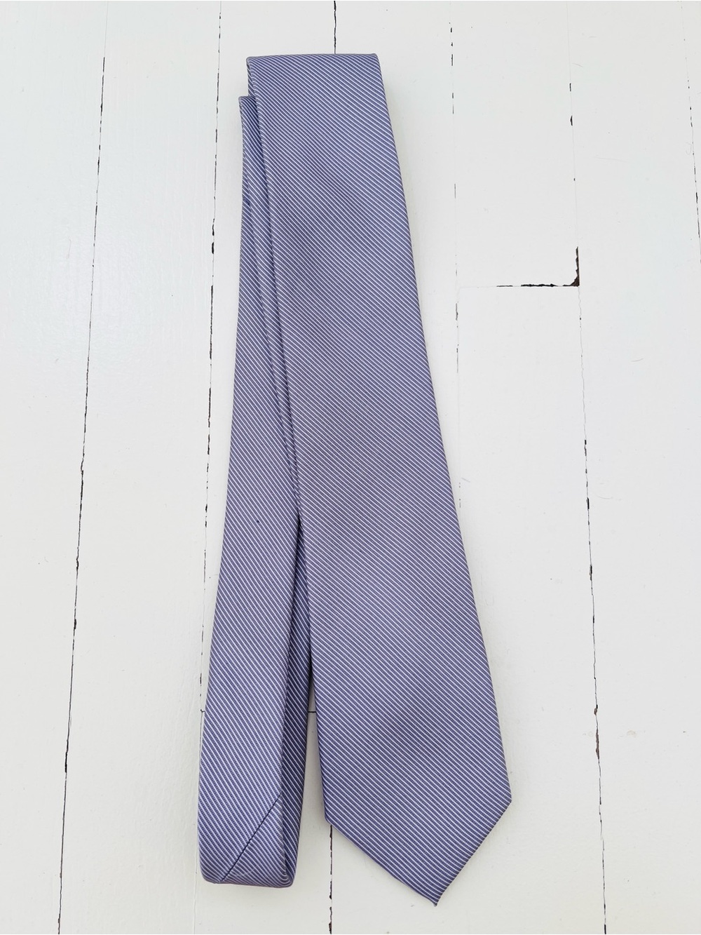 Calvin Klein Purple and White Stripe Tie